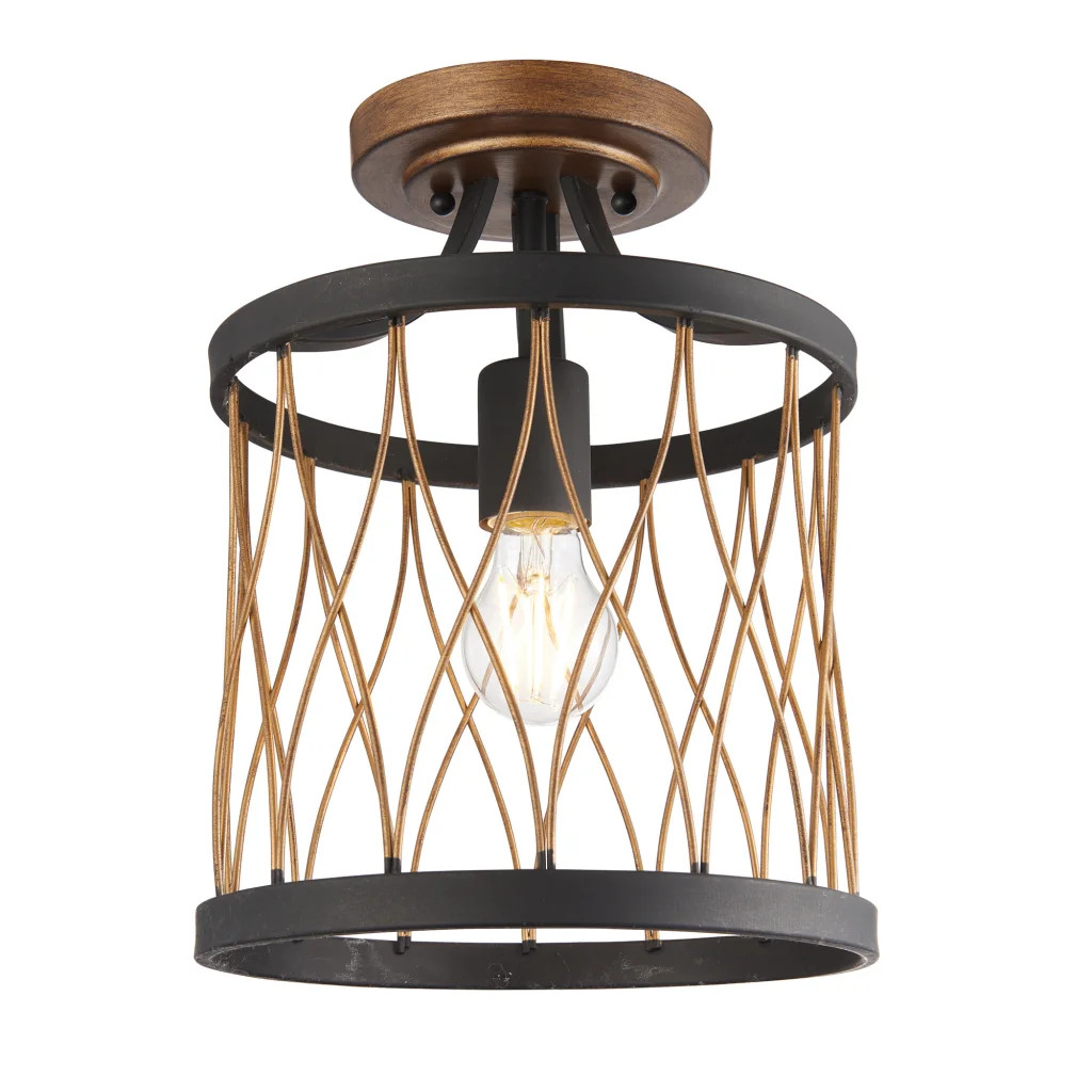 Ceiling Light Black Heston Matt Rustic Bronze Endon 61497