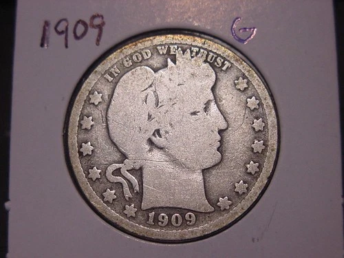 1909 BARBER QUARTER G POPULAR BETTER DATE FREE SHIPPING
