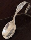Solid Sterling Silver Baby Spoon Bent Handle w/Cat Kitten Nursery Rhymes — photo 7
