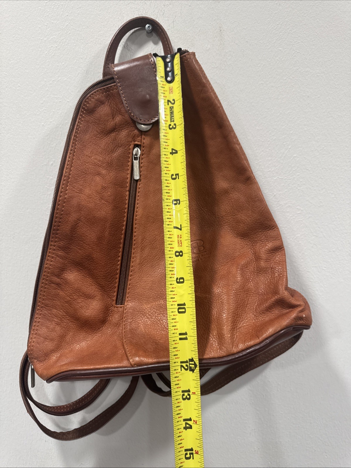 Triangular Convertible Backpack Purse Tan - image 7