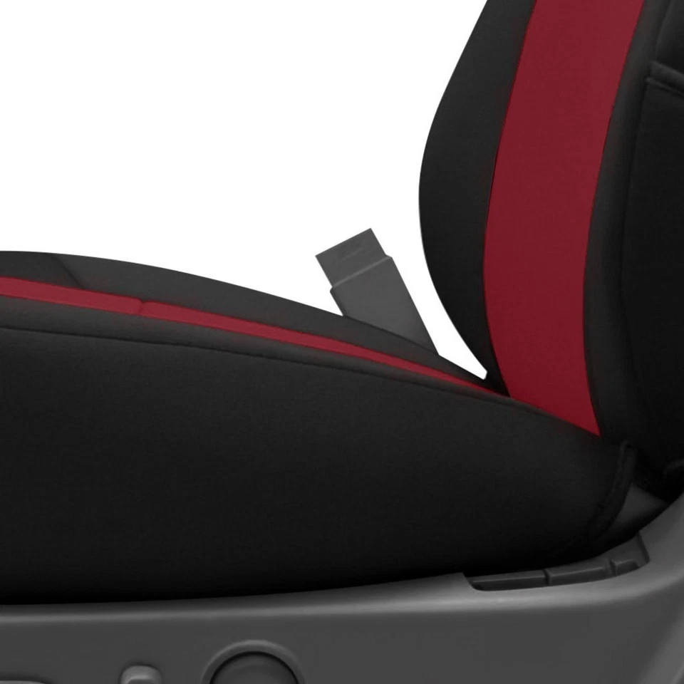 Cubierta de asiento Coverking Neosupreme primera fila GMC Sierra 2500 3500 2015-2019 negra/roja Foto 2 de 4
