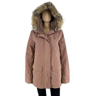 CAMEL ACTIVE Women Dark Pink Hooded Padded Parka Jacket Size EU 36 UK 8 US 6