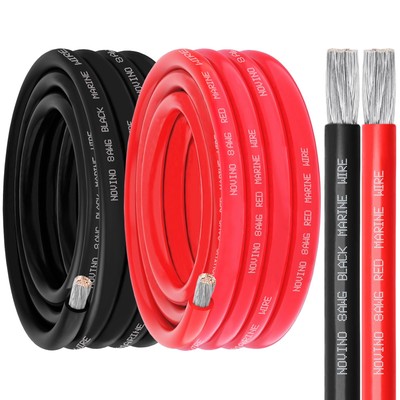 8 Gauge Marine Wire Include 8AWG 20FT Red & 20FT Black,8 Gauge Marine Grade W...