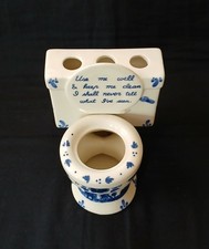 HTF Delft Toothbrush Holder Ceramic Toilet Bowl Holland