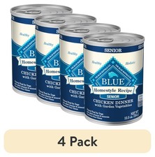 4 pack Blue Buffalo Homestyle Recipe Senior Wet Dog Food, Chicken, 12.5-oz Can