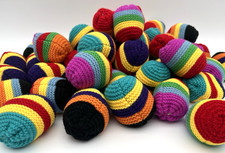 52-Piece Hacky sacks Foot bag Crocheted Striped Assorted Colors