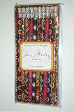Retired Vera Bradley 10 Pencils Set Night Owl Puccini Frankly Scarlet