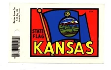 Lot of 12 Kansas State Flag Luggage Decals Stickers - New - Free S&H