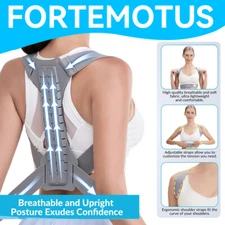Fortemotus Back Posture Corrector Shoulder Straightener Brace Support Men Women