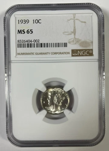1939 Mercury Dime NGC MS65