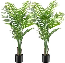 2-Pack Artificial Areca Palm Plant Tree Home Decor Realistic Green Silk