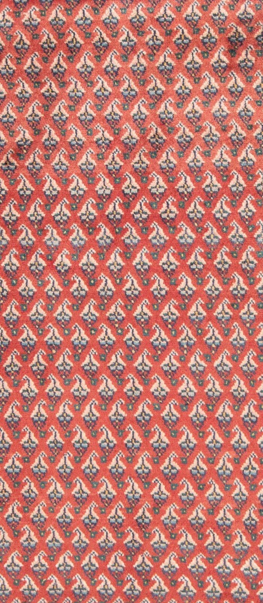 Tapis persan Sarough 383 x 284 cm, noué à la main en laine rouge-orange
