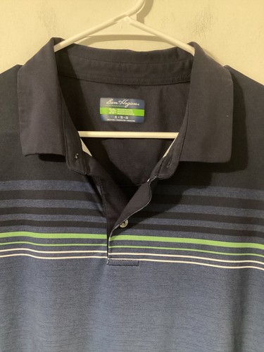 Ben Hogan short-sleeved golf shirt, size XL, blue/black, stripes - Picture 2 of 3