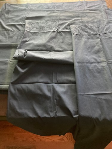 Juego de cortinas de algodón azul vintage - 4 paneles + 2 cenefas con aberturas de varilla Curtai - Imagen 3 de 6