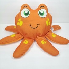 Golden Orange Octopus Plush Stuffed Animal Funny Pillow Soft Kellytoy Large 14"