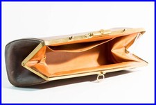 Mini Doctor Bag Pen Case Hippo Leather Bag Honey Brown around 1920