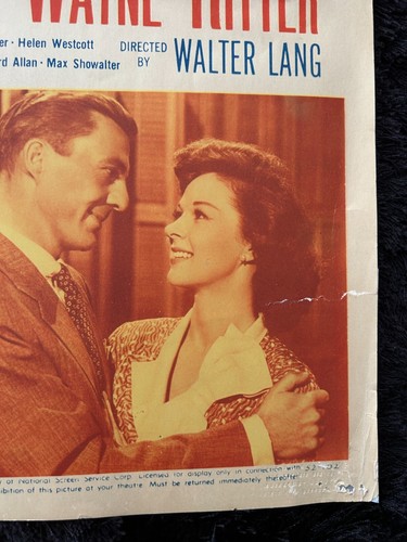 WITH A SONG IN MY HEART - ORIG. 1952 INSERT MOVIE POSTER - SUSAN HAYWARD -RARE - Picture 2 of 15
