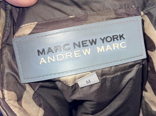 Marc New York By Andrew Marc Mens Camo Full Zip Puffer Jacket Size Medium - Picture 3 of 5