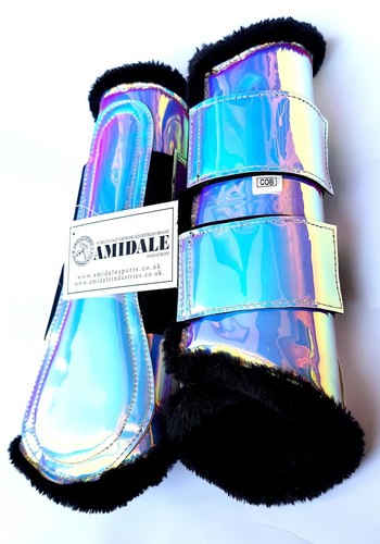 AMIDALE Brushing Boot Holographic Synthetic Leather with Artificial Fur Inside - Picture 2 of 2