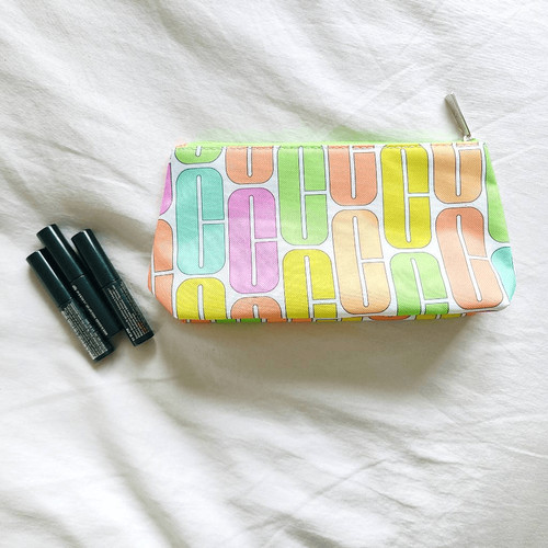 Clinique Makeup Bag and 3 Sample Black Mascara Womens Multicolor Travel Cosmetic