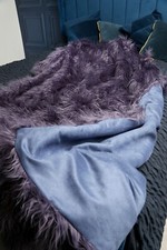 Deep Lilac Shaggy Fur With Suedette Lining - High Quality Super Deluxe Throw