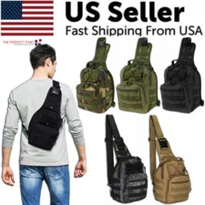 Men Backpack Tactical Sling Shoulder Bag Molle Travel Chest Pack Outdoor Hiking
