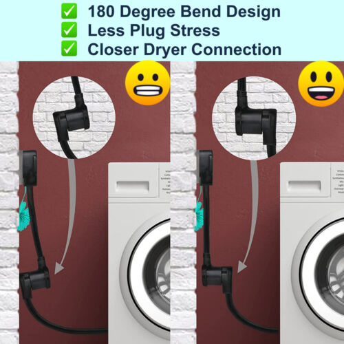 4 bis 3 Zinken Trockner Adapter Kabel Stecker verbindet neue Trockner zu älteren 3 Pin Steckdosen - Bild 2 von 7