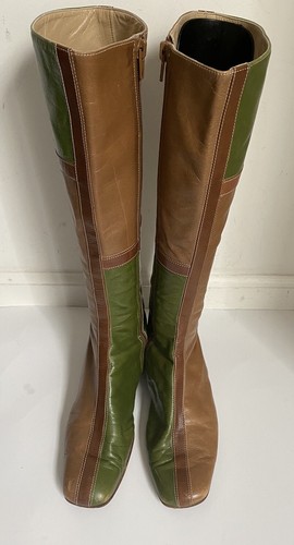 Valentino Garavani Leather Color Block Boots Sz. 37 Italy - Picture 2 of 4