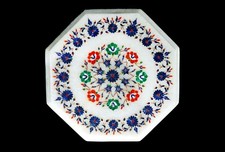 12 " Marmor Table Top Dekorativ Pietra Dura Kunst Handmade Heim Möbel