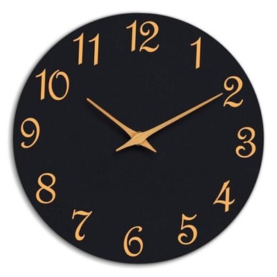 Wall Clock Modern Wall Clocks Battery Operated, Small 8 Inch A_black Gold
