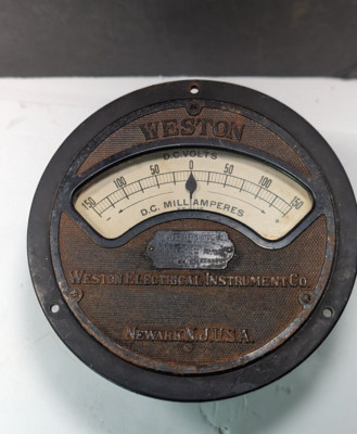 Antique Steampunk Industrial Weston Electrical Voltage DC Milliamperes Model 24