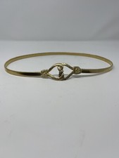 WOMEN'S VINTAGE METAL GOLD DOUBLE HEART BUCKLE 29 1/2" BELT