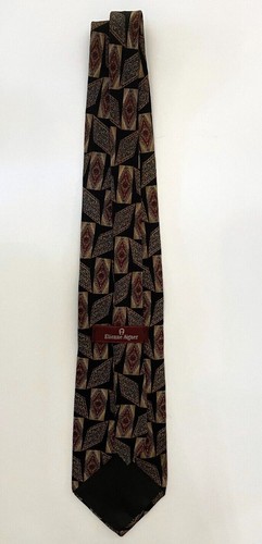 Etienne Aigner Men's Classic Neck Tie Black Diamond Retro Print 100% Silk - 第 5/12 張圖片