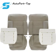 For 2005 2006 2007 2008 Ford F-150 Leather Seat Cover Front Bottom Lean Back Tan
