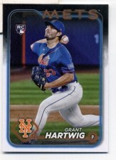 Grant Hartwig 2024 Topps Series 1 Rookie Card #130 New York Mets RC