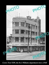 OLD 8x6 HISTORIC PHOTO OF CROWS NEST NSW THE OJ WILLIAMS STORE c1940