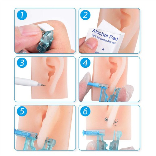1-15x Disposable Ear Studs Piercing Gun Ear Stud Unit Piercer Needles Kit` - Picture 9 of 22