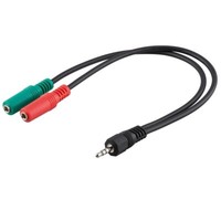 Audio Klinken Adapter 4-Polig 3,5Mm Stecker Auf 2X 3,5Mm Buchse Klinkenkabel