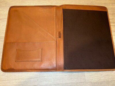 Coach Brown Leather Bi-fold Portfolio Notebook Organizer 12.5