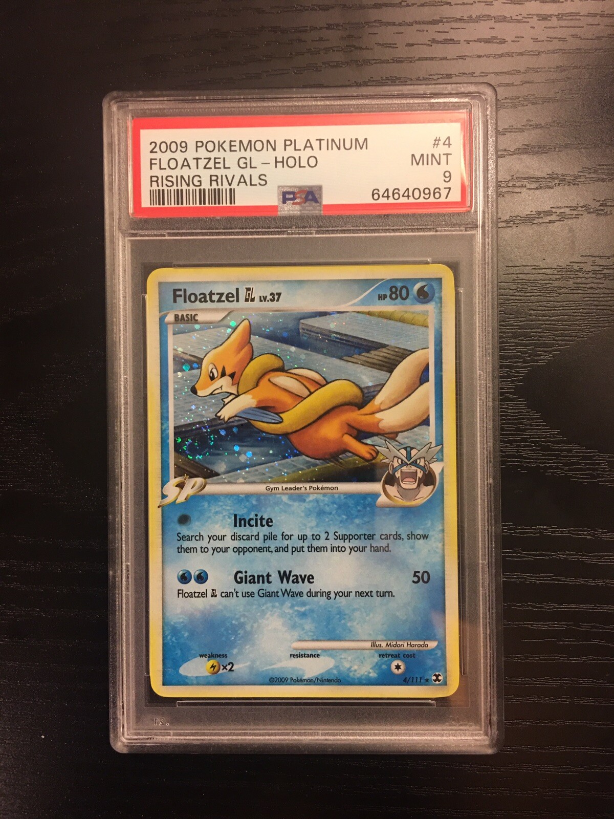 Pokemon Card - PSA 9 - Floatzel GL Platinum Rising Rivals 4/111 Holo