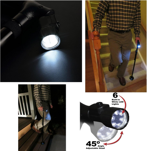 Folding Cane with Led Light, Adjustable Canes for Men and Women, Walking Stick f - Picture 7 of 12
