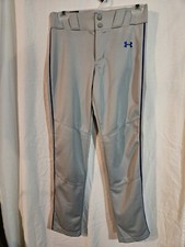Under Armour Youth Utility Relaxed Piped Baseball Pants Size YLG Gray/Blue