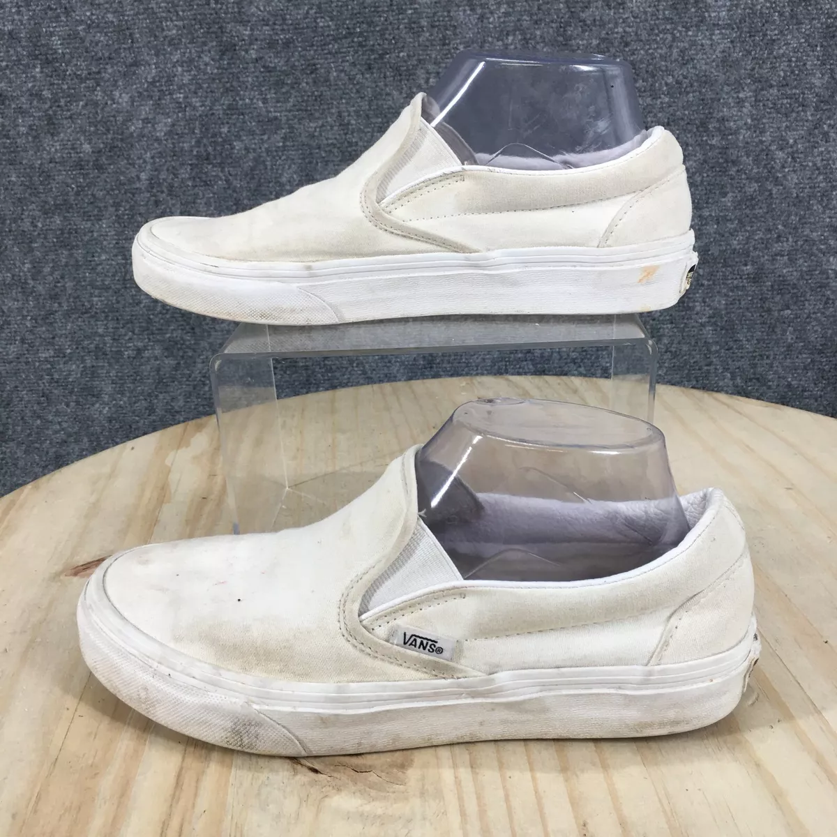 VANS Shoes Mens 6 Womens 7.5 Core Classics Slip On Chelsea Loafer White Fabric