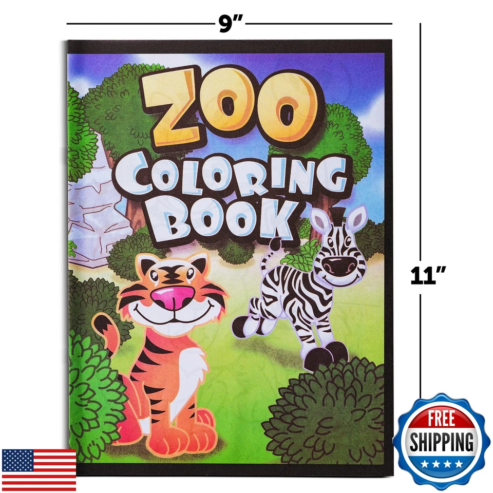 Libros para colorear animales de zoológico 18 piezas a granel para niños - 9"x11" regalos de fiesta de animales con Foto 2 de 4