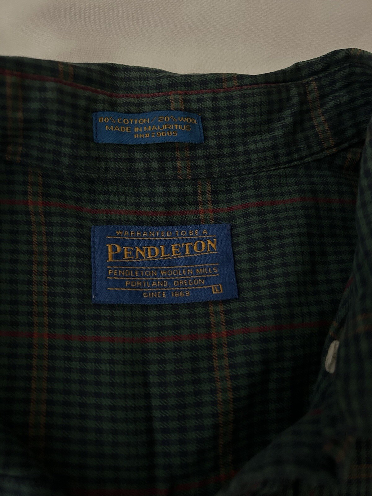 Pendleton Blend Plaid Button Down Sz L - image 2