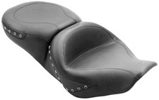 Mustang 75577 Wide Studded Smooth Touring One-Piece Seat (Black Studs)
