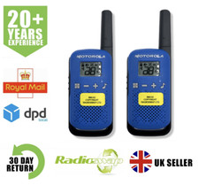 MOTOROLA T42 BLUE PMR446 LICENCE FREE WALKIE TALKIE TWO WAY RADIO TWIN PACK