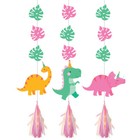 Dinosaur Party Supplies Girl Dino Hanging Cutouts 3 Pack Birthday Decorations