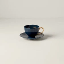 Lenox China SPRIG & VINE (NAVY)  Cup & Saucer - N/O