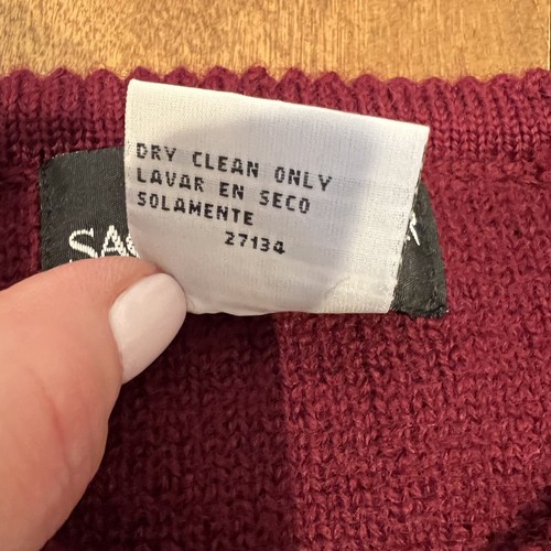 Sag Harbor Womens 100% Wool Cardigan Sweater Sz S Maroon Nordic Alpine Classic - Picture 6 of 7